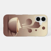Vintage Minimaal Cappuccino iPhone 16 Hoesje (Achterkant horizontaal)