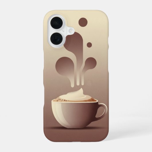 Vintage Minimaal Cappuccino iPhone 16 Hoesje (Achterkant)