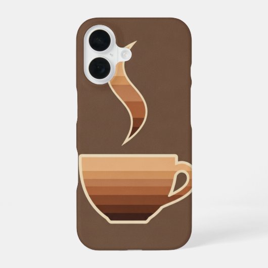 Vintage Minimaal Espresso iPhone 16 Hoesje (Achterkant)