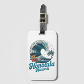 Vintage Minimal Honolulu Hawaii Aloha Travel  Bagagelabel (Voorkant (verticaal))