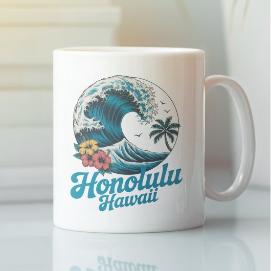 Vintage Minimal Honolulu Hawaii Aloha Travel  Koffiemok
