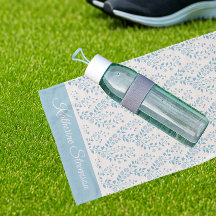 Vintage Minimalist Dusty Blue Cream Floral Sports