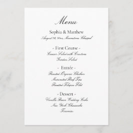 Vintage Minimalist Elegant Script Wedding Menu