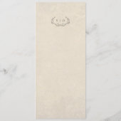 Vintage Minimalist Wedding Dinner Menu (Achterkant)