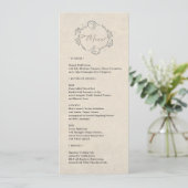 Vintage Minimalist Wedding Dinner Menu (Staand voorkant)