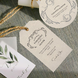 Vintage Minimalist Wedding Favour Tag Cadeaulabel