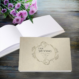 Vintage Minimalist Wedding Guest Book Gastenboek