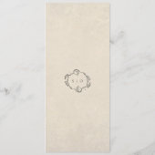 Vintage Minimalist Wedding Menu Card (Achterkant)