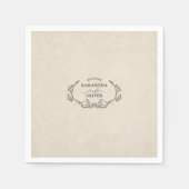 Vintage Minimalist Wedding Napkin Servet (Voorkant)