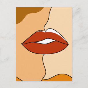 Vintage minimalistisch koppel abstract feestdagenkaart