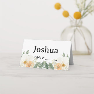 Vintage minimalistische bloemenaangepaste plaatska plaatskaartje