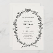 Vintage minimalistische eenvoudige verjaardag kaart (Voorkant / Achterkant)