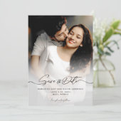 Vintage minimalistische Save the Date kaart (Staand voorkant)