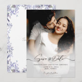 Vintage minimalistische Save the Date kaart (Voorkant / Achterkant)