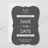 Vintage Minimalistische Zwarte Save The Date (Voorkant)