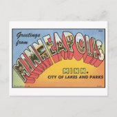 Vintage Minneapolis Briefkaart (Voorkant)