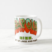 Vintage Minneapolis Postcard Koffiemok (Voorkant rechts)