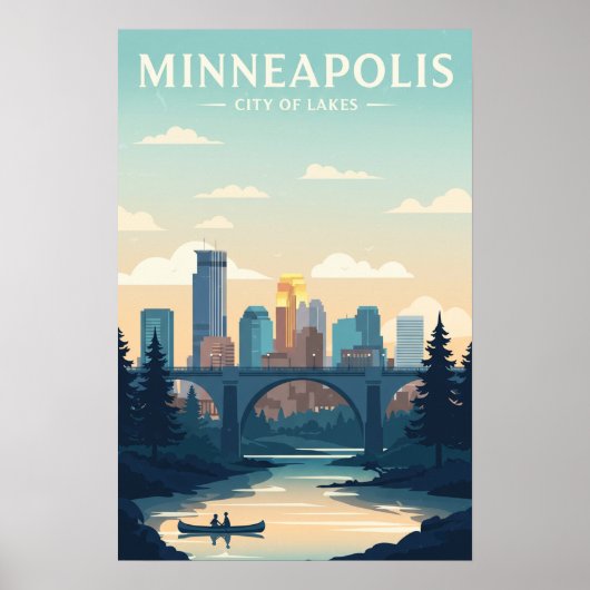Vintage Minneapolis Poster (Voorkant)