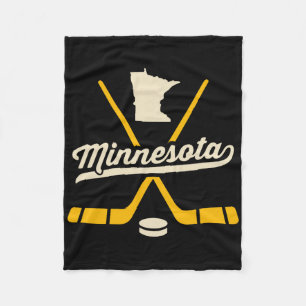 Vintage Minnesota IJshockeysticks Sportteam Fan Fleece Deken