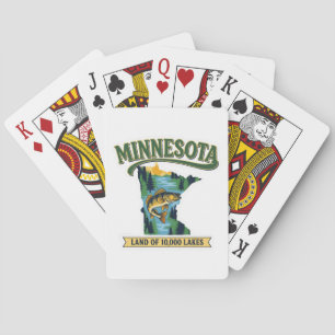 Vintage Minnesota Land van 10000 Meren Kaart