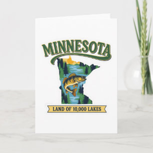 Vintage Minnesota Land van 10000 Meren Kaart