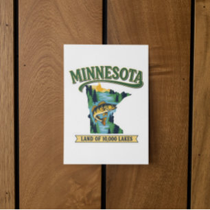 Vintage Minnesota Land van 10000 Meren Kaart