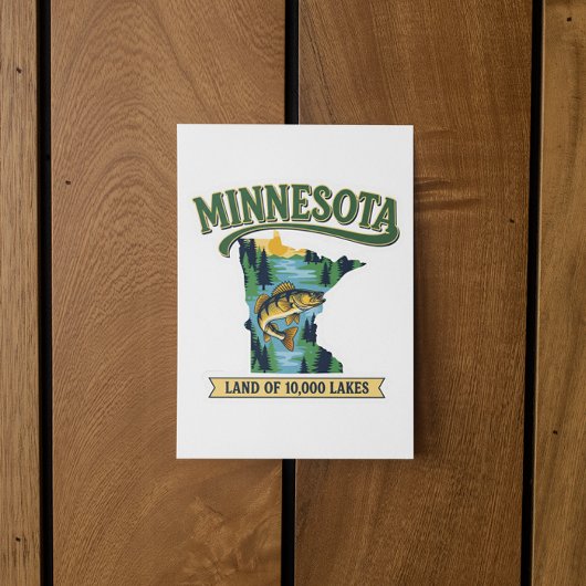 Vintage Minnesota Land van 10000 Meren Kaart