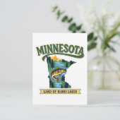 Vintage Minnesota Land van 10000 Meren Kaart (Staand voorkant)