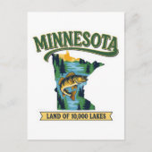Vintage Minnesota Land van 10000 Meren Kaart (Voorkant)