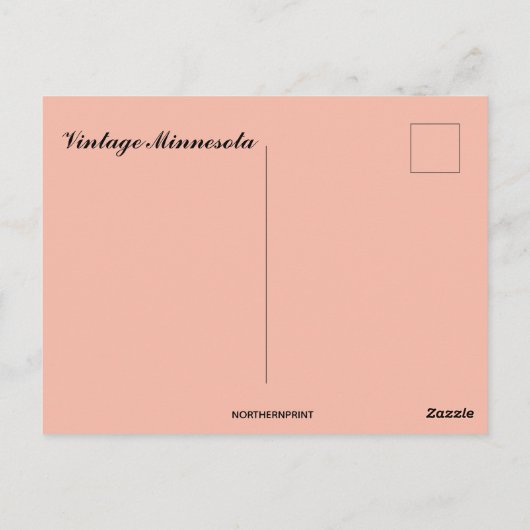 Vintage Minnesota Map Briefkaart (Achterkant)