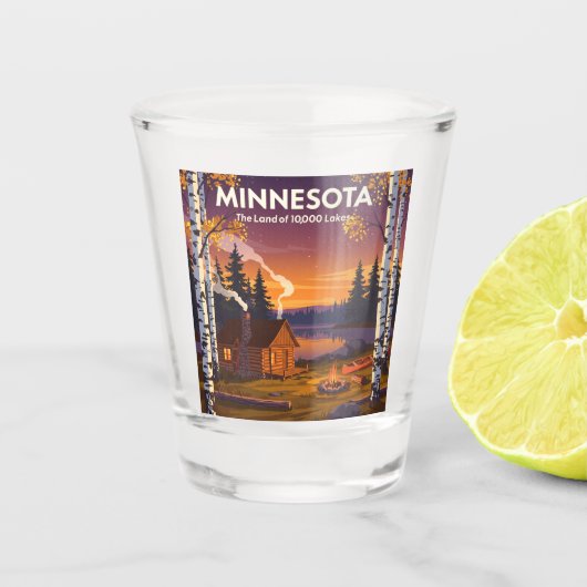 Vintage Minnesota Shot Glas (Voorkant)