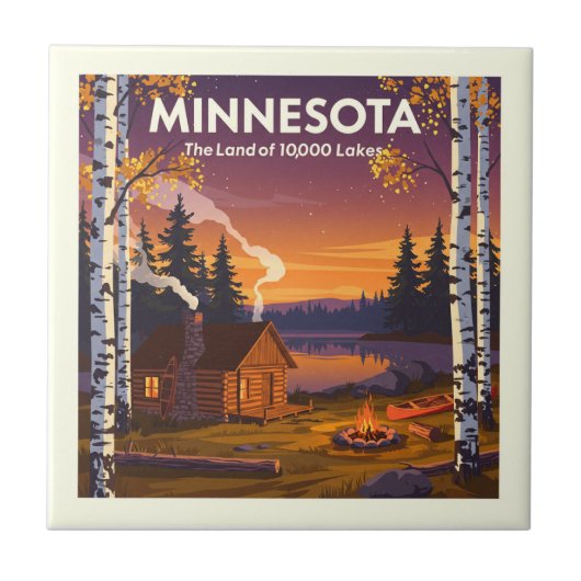 Vintage Minnesota Tegeltje (Voorkant)