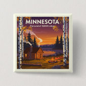 Vintage Minnesota Vierkante Button 5,1 Cm (Voorkant)