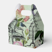 Vintage Mint French Pink Rose Paris Party Bedankdoosjes (Achterkant)