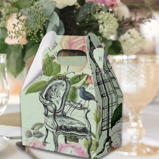 Vintage Mint French Pink Rose Paris Party Bedankdoosjes