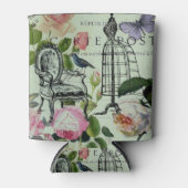 Vintage Mint French Pink Rose Paris Party Blikjeskoeler (Voorkant)