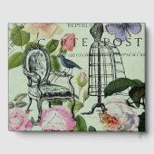 Vintage Mint French Pink Rose Paris Party Gastenboek (Achterkant)