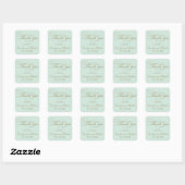 Vintage Mint Goud Bedankt Monogram Vierkante Sticker (Vel)