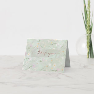 Vintage Mint Peony Bridal Shower Tea Party Bedankkaart