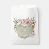 Vintage Mint Peony Bridal Shower Tea Party Bedankzakje (Voorkant)