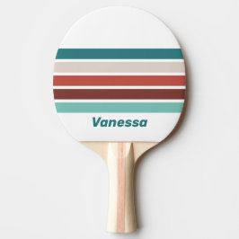 Vintage Mint Regenboog Overdwars Gestreepd met Naa Tafeltennisbatje