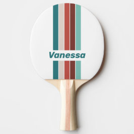 Vintage Mint Regenboog Speld Gestreept met Naam Tafeltennisbatje