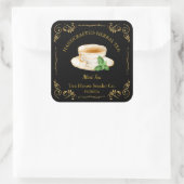 Vintage Mint Tea Square Label (Tas)