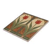 Vintage Mission Style Rode Tulp Fries Tegeltje (Zijkant)