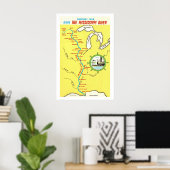 Vintage Mississippi River 20x30 Poster Print (Thuiskantoor)