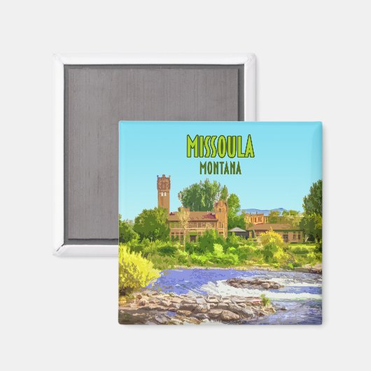Vintage Missoula Montana Magneet (Voorkant / Achterkant)