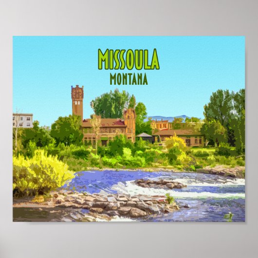 Vintage Missoula Montana Poster (Voorkant)