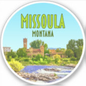 Vintage Missoula Montana Sticker (Voorkant)