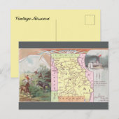 Vintage Missouri Map Briefkaart (Voorkant / Achterkant)