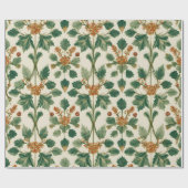 Vintage Mistletoe Botanical Christmas Pattern Cadeaupapier (Vlak)